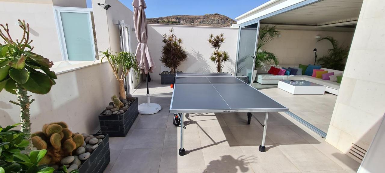 Luxury Villa Morelli With Seaview & Heated Pool Maspalomas  Exteriör bild